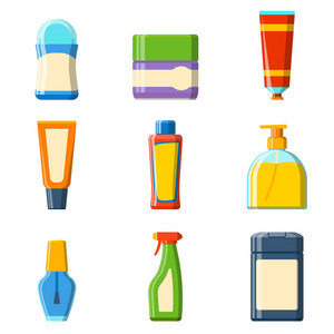 浴淋浴平面樣式圖與現代化衛浴設計 容器、塑料瓶與衛生材料的融合